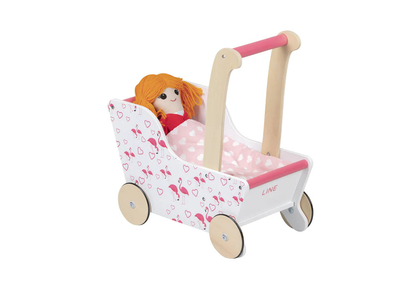 MOOVER - LINE Flamingo Doll's Pram WITHOUT Bedding &amp; Doll