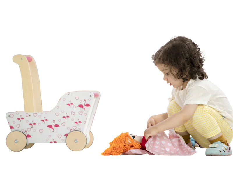 MOOVER - LINE Flamingo Doll's Pram WITHOUT Bedding &amp; Doll