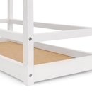 B-Ware Goki Puppenbett Kinderbett Giebeldach Weiß Holz Puppenmöbel Zubehör Dach936