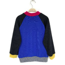 kronjuwel Wollpullover 110/116 blau/anthrazit Upcycling