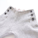 kronjuwel Leinenhose im Matrosenstil grau beige meliert Größe 92/98 Upcycling