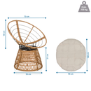 B-Ware Hjh Living Papasansessel Drehsessel Weavora Outdoor Sessel Beige