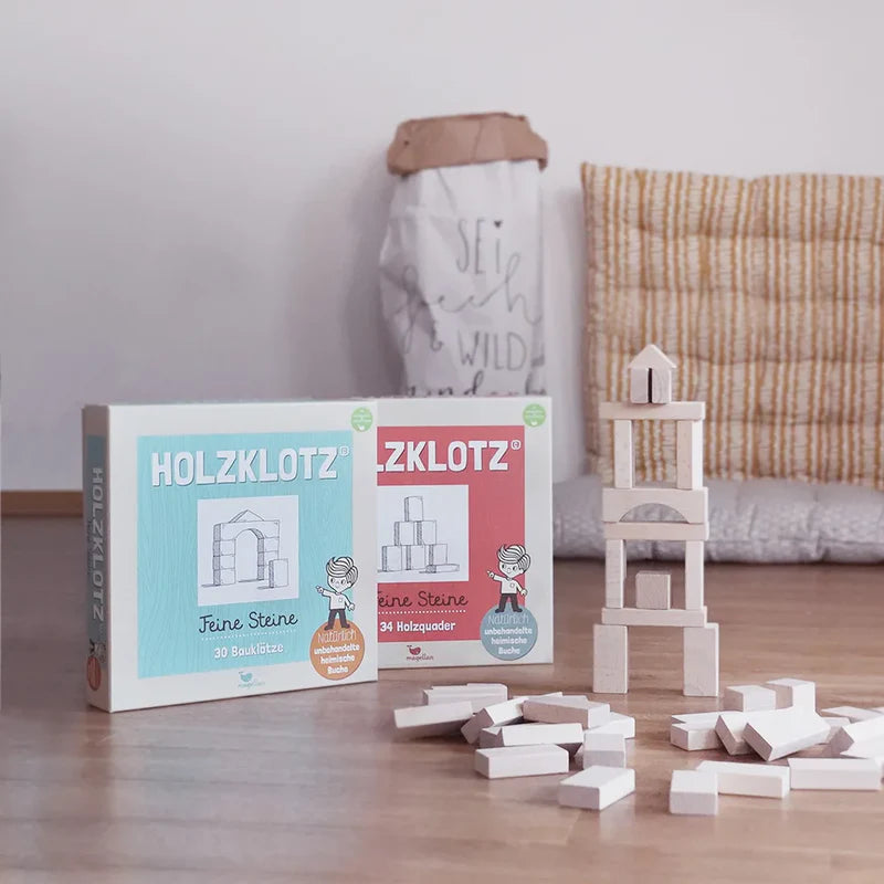 Magellan Holzklotz – Feine Steine 30 Bauklötze aus Holz