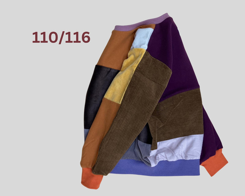 Upcycling PatchworkPullover für Kinder 110/116