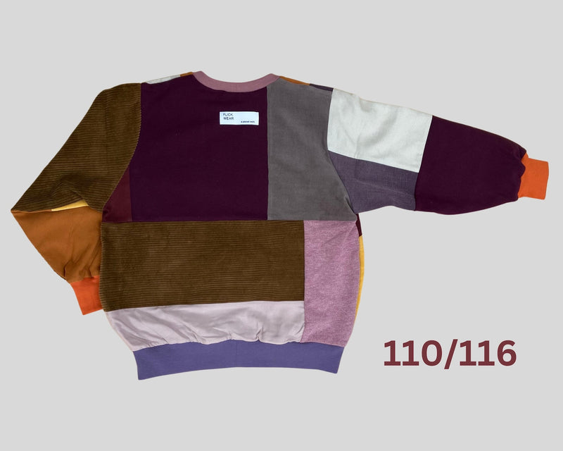 Upcycling PatchworkPullover für Kinder 110/116