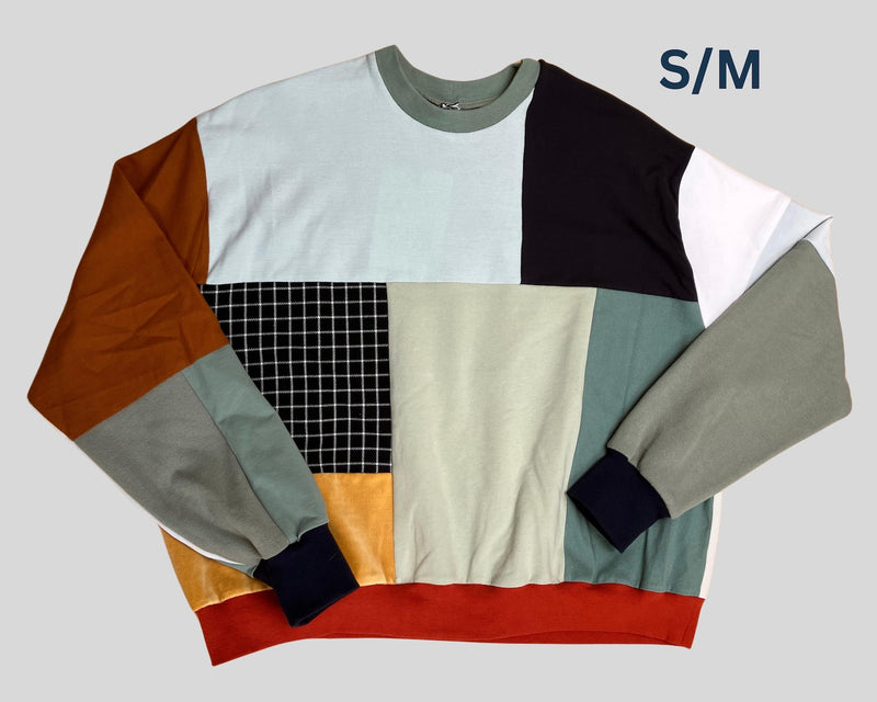 Upcycling PatchworkPullover für Frauen S/M