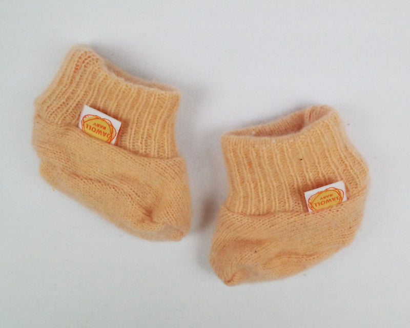 Set of pants, hat and shoes for newborns 50/56 made of 100% rescued merino wool in peach-pink