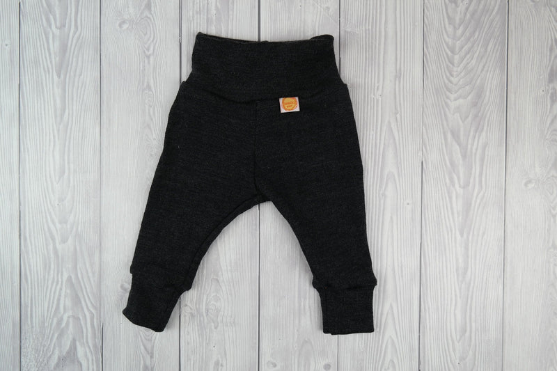 Baby pants &amp; hat for newborns 50/56 made of 100% rescued merino wool in dark grey anthracite