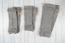 Tragestulpen Beinstulpen Babylegs in Grau Upcycling aus Wolle natürlicher Sonnenschutz im Sommer für Babys und Kleinkinder in der Trage - Jawoll Baby