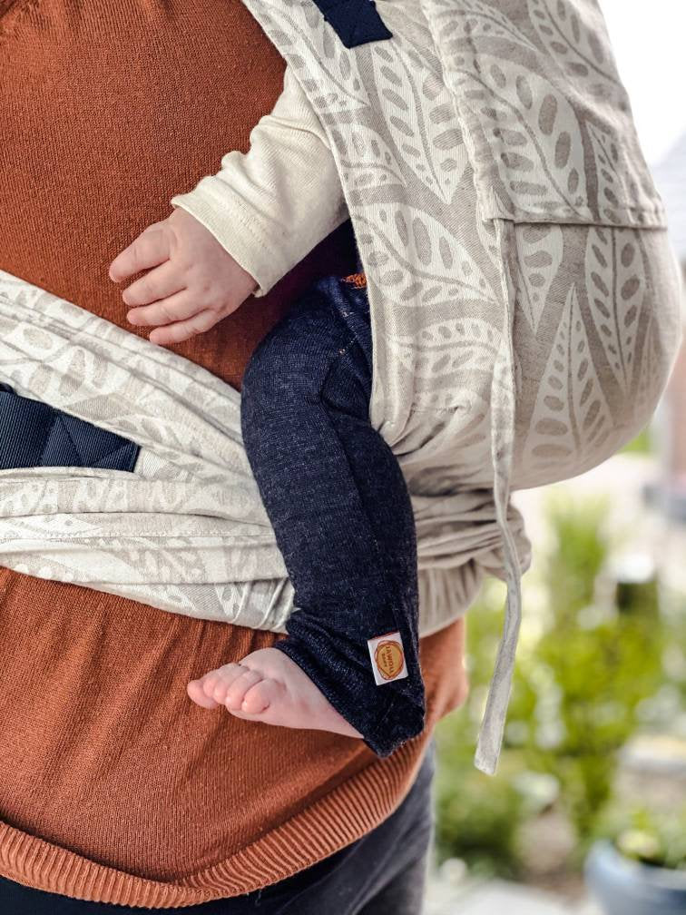 Beinstulpen für Babys 6-12M aus Upcycling Wolle & Kaschmir in Taubenblau