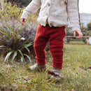 Outdoor pants for toddlers 110/116 made of upcycled cashmere in dark green