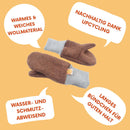 Handschuhe Fäustlinge für Kleinkinder 1-3J aus Upcycling & Wolle in Beige und Dunkelgrau - Jawoll Baby