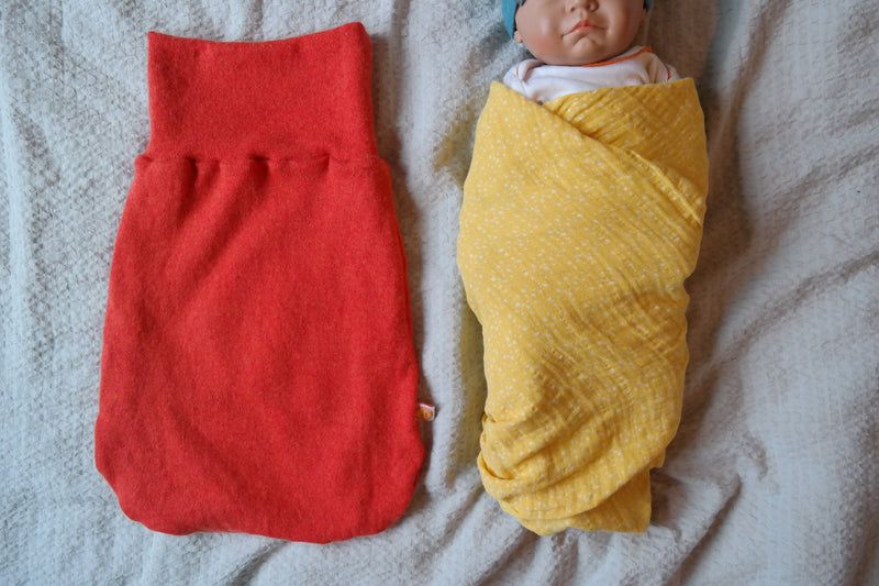 Warm Romper Sack for Babies 0-6 Months Made from Upcycled Cashmere in Night Blue