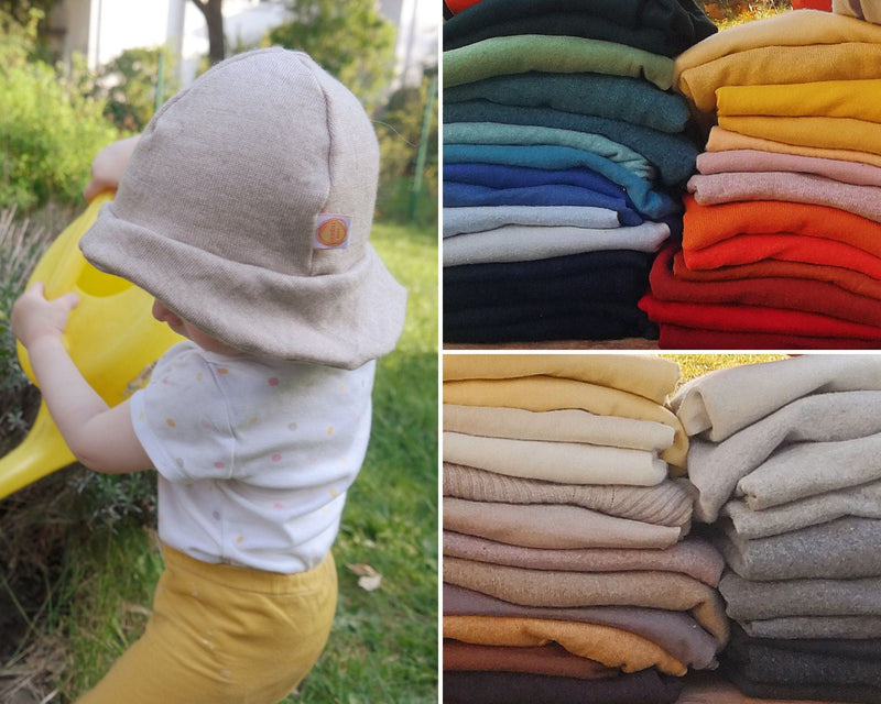 Sonnenhut für Babys und Kleinkinder aus Upcycling Wolle in deiner Wunschfarbe