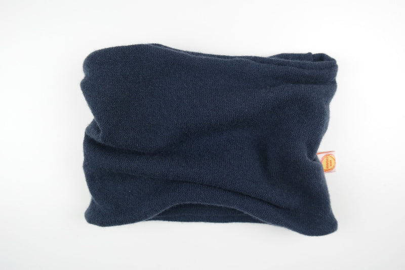 Loop for babies made of upcycled merino wool in dark blue