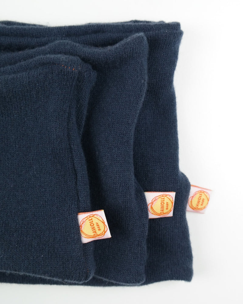 Loop for babies made of upcycled merino wool in dark blue