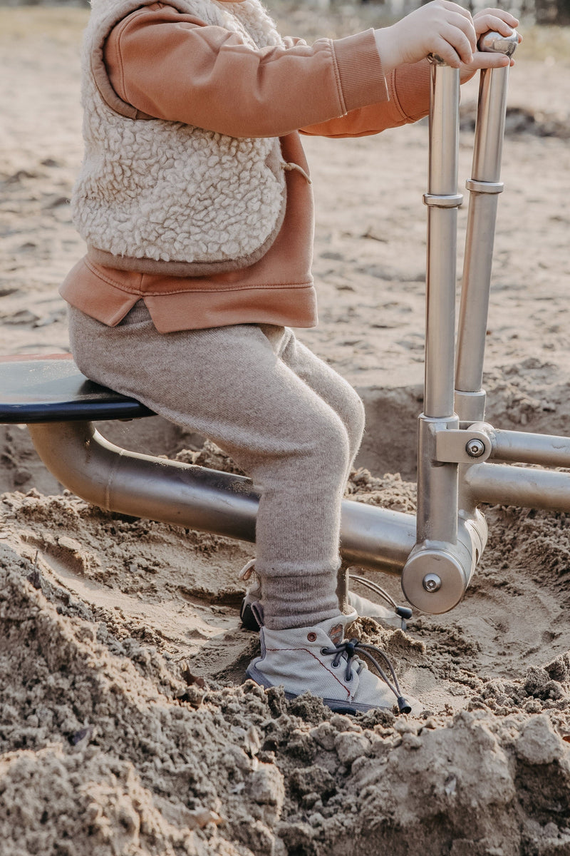 Mitwachs-Hose für Kinder 110/116 aus Upcycling-Wolle in Blau