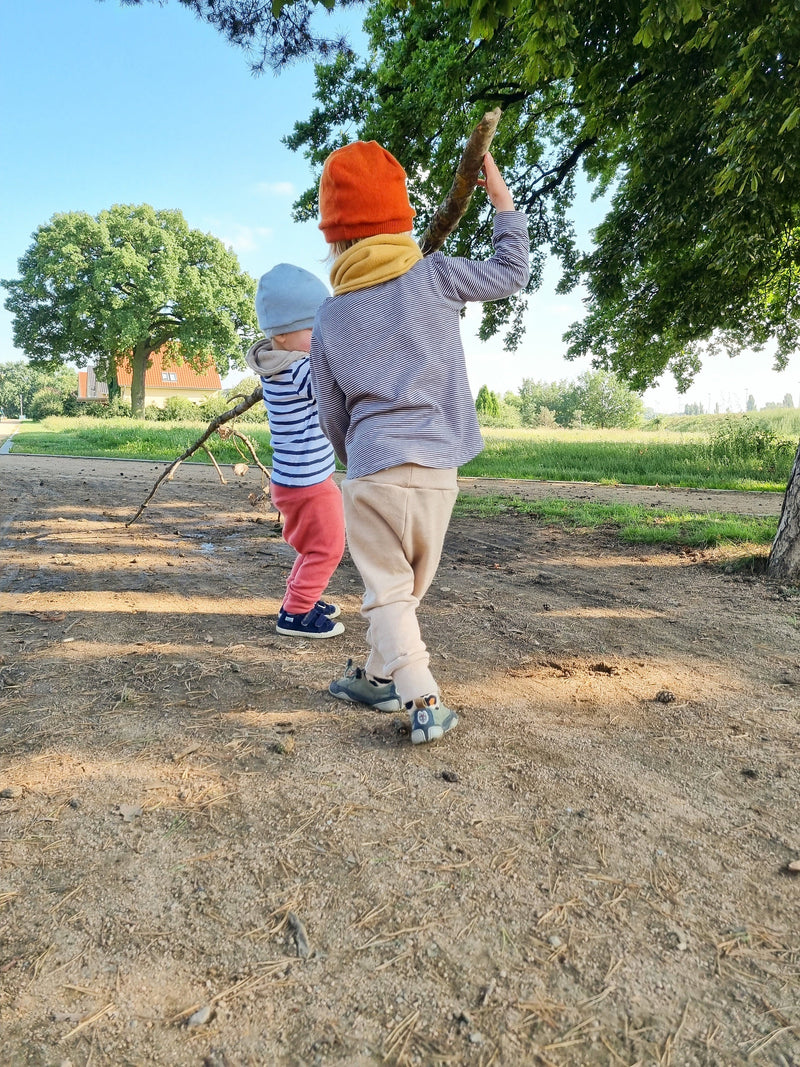 Mitwachs-Hose für Kleinkinder 86/92 & 98/104 aus Upcycling-Wolle in Hellgelb