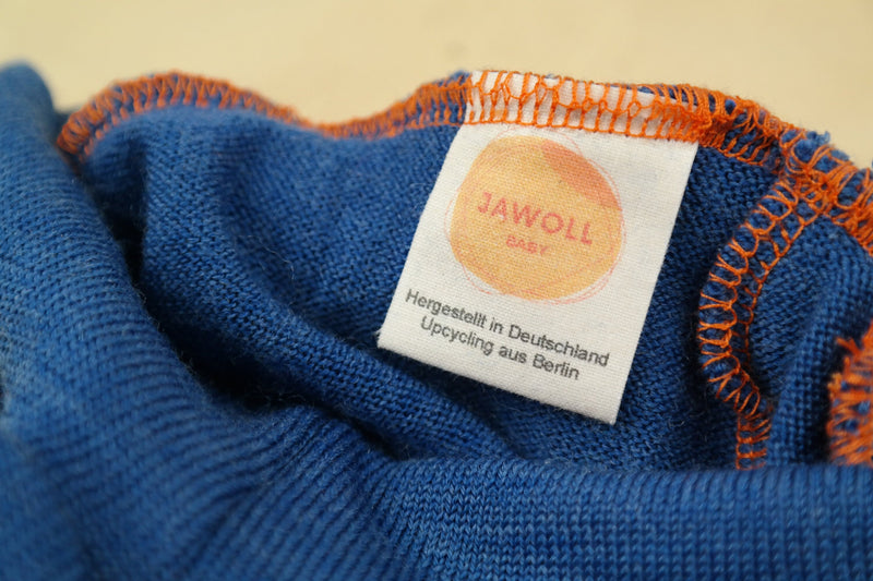 Mitwachs-Hose für Kinder 110/116 aus Upcycling-Wolle in Blau