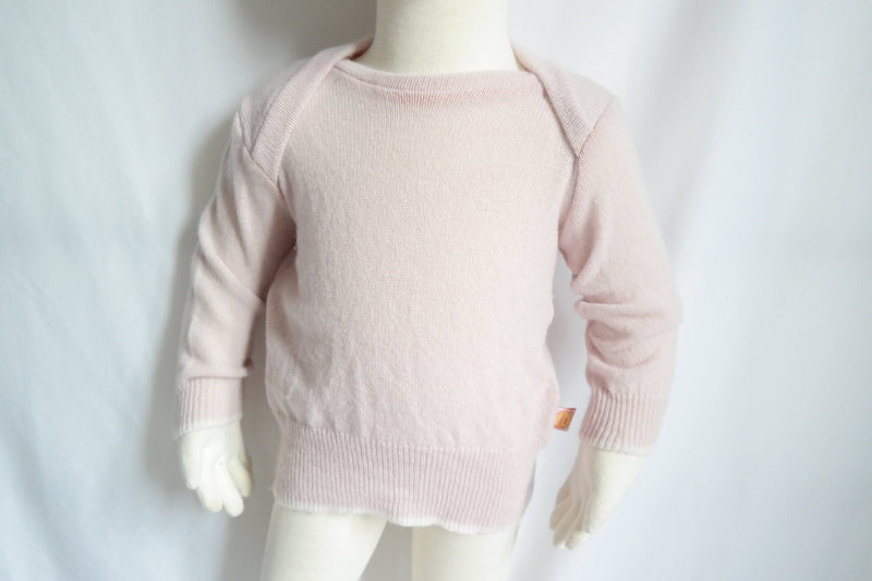 Pullover für Babys 74/80 aus 100 % Upcycling-Kaschmir in Zartrosa