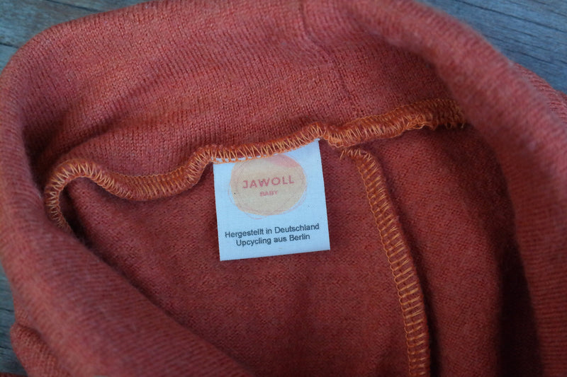 Wollwalk Outdoor-Hose für Babys & Kleinkinder 74/80 aus 100% Upcycling Wolle in Rost Orange