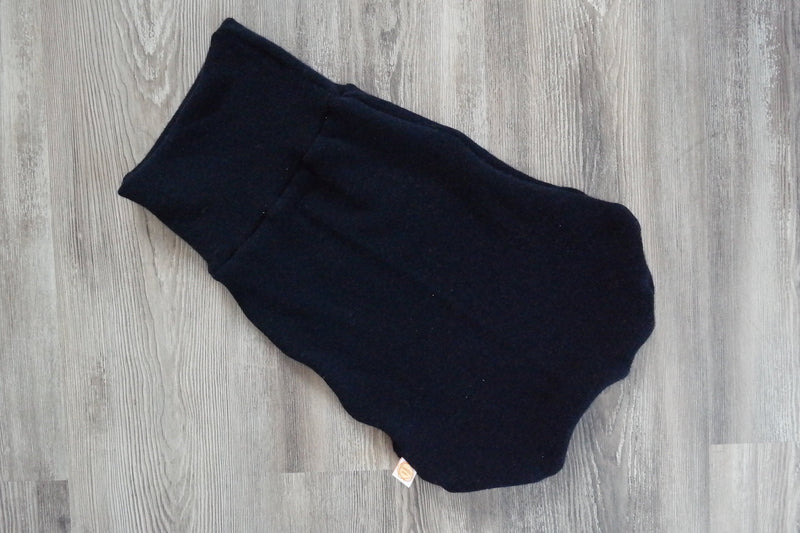 Warm Romper Sack for Babies 0-6 Months Made from Upcycled Cashmere in Night Blue