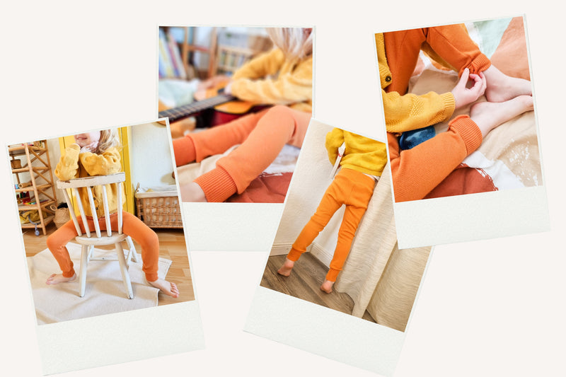 Leggings Kleinkinder 98/104 aus 100% Upcycling Wolle in Karamell-Braun - Jawoll Baby
