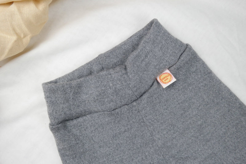 Leggings Kinder 122/128 aus 100% Upcycling Wolle in Grau