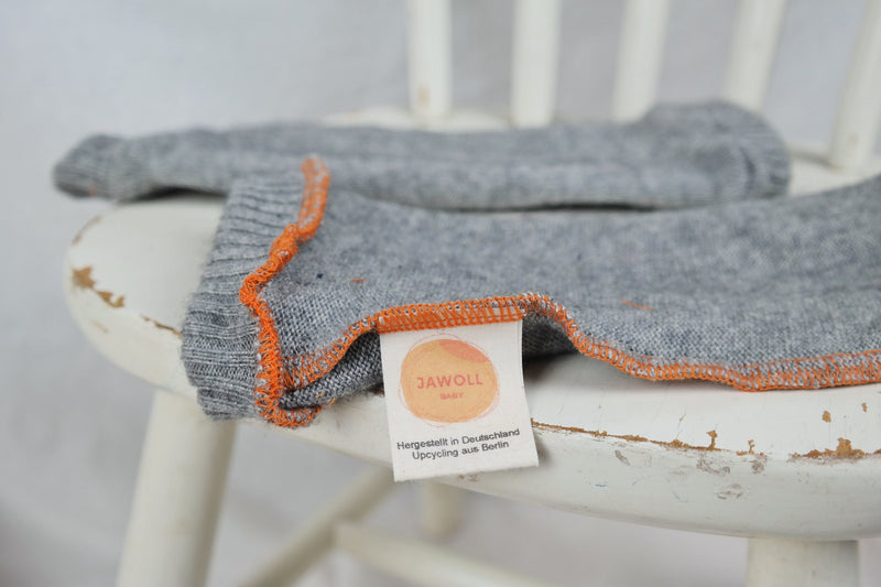 Leg Warmers for Toddlers Made from Upcycled Cashmere Silk in Grey