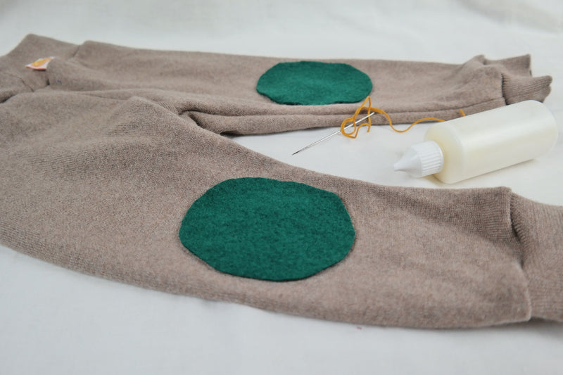 1 Paar Wollwalk Flicken Patches Upcycling-Wolle zum Wollkleidung reparieren in Dunkelgrün Oval-Form