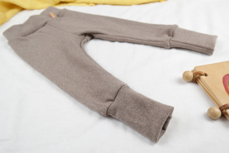 Growing pants for babies 74/80 made from upcycled wool in sand beige