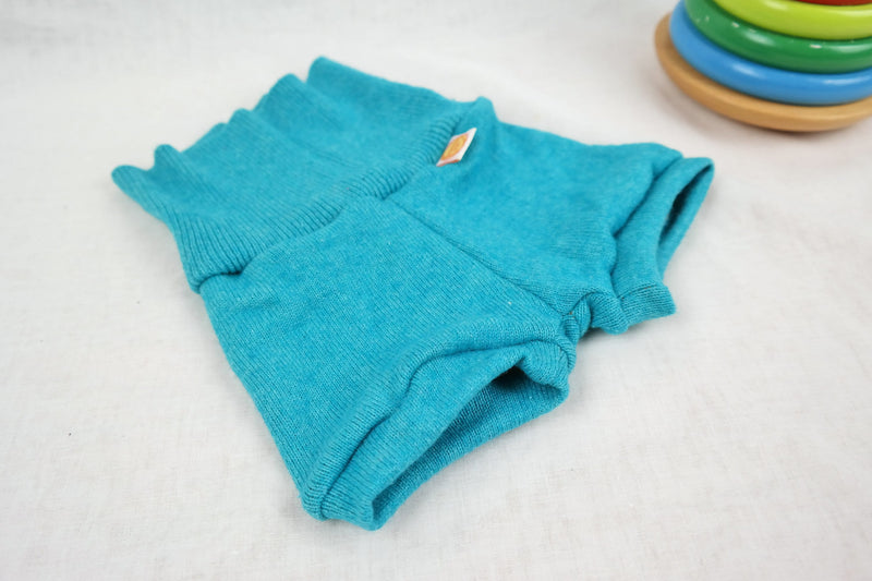 Shorts diaper cover for babies 50/56 made of 100% upcycled silk &amp; cashmere in turquoise