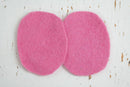 1 Paar Wollwalk Flicken Patches Upcycling-Wolle zum Wollkleidung reparieren in Rosa Oval-Form - Jawoll Baby