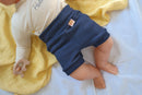 Kurze Hose Shorts für Babys 62/68 aus 100 % Upcycling Wolle in Dunkelblau - Jawoll Baby