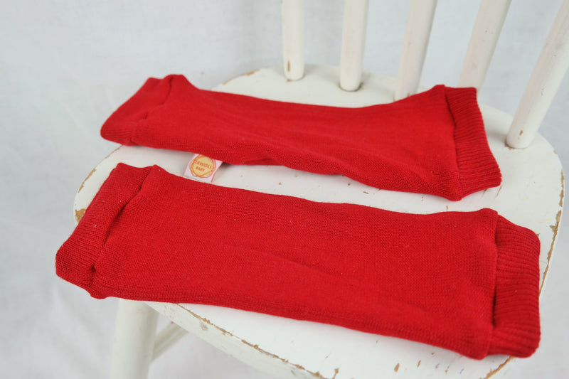 Leg warmers for babies 6-12 M made of upcycled cashmere &amp; silk in red