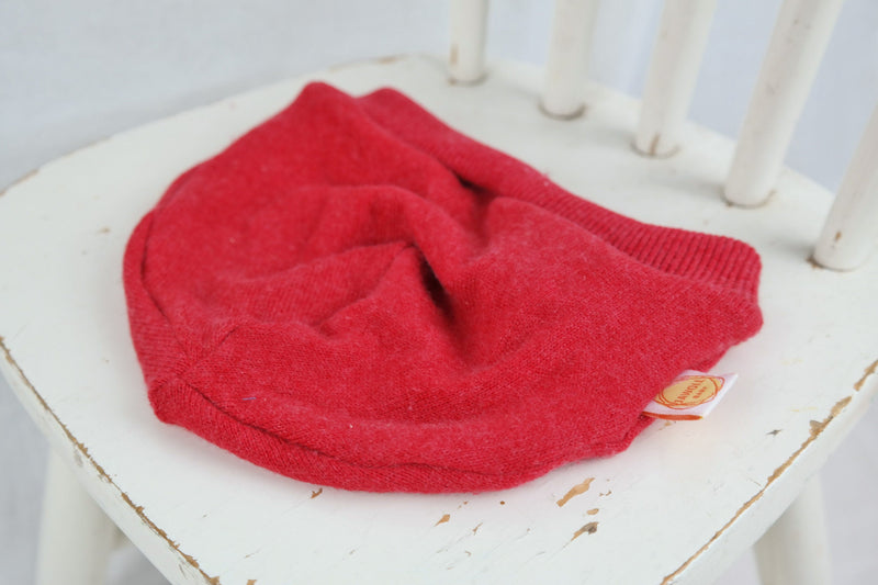 Set hat and loop made of upcycled wool &amp; cashmere for babies and toddlers KU 46-48 cm in red