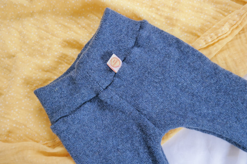 Leggings Kleinkinder 98/104 aus 100% Upcycling Wolle in Blau