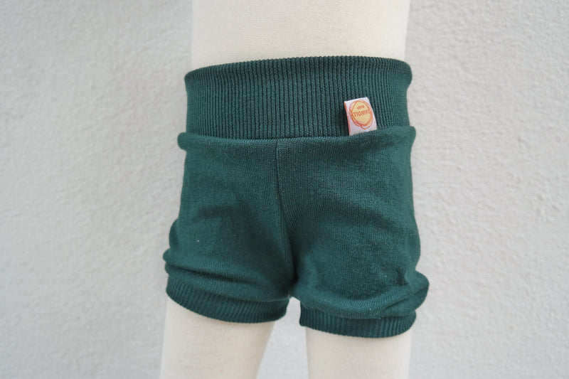 Shorts for babies 74/80 made of 100% upcycled wool in fir green