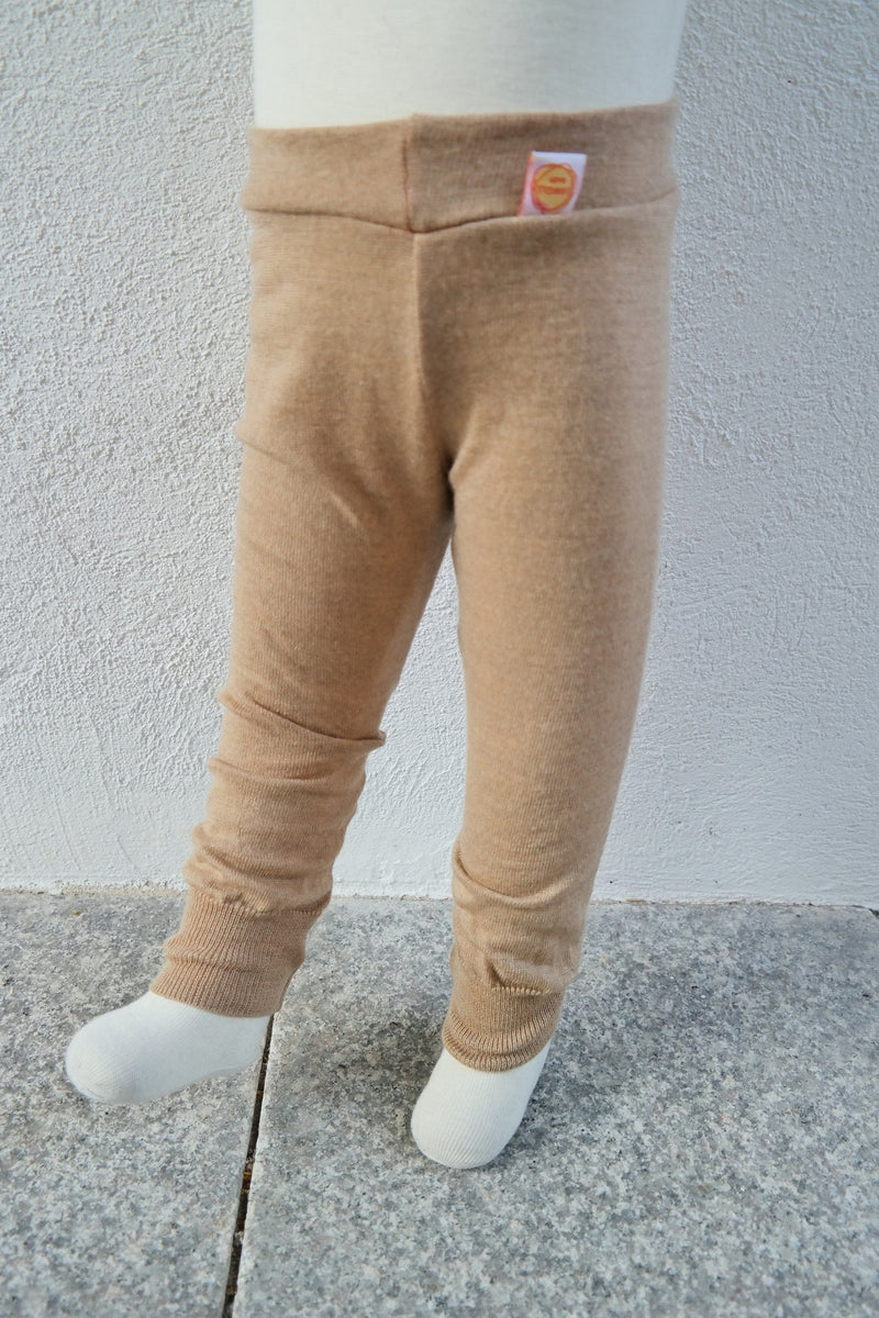 Leggings für Kleinkinder 86/92 aus 100% Upcycling Wolle in Beige