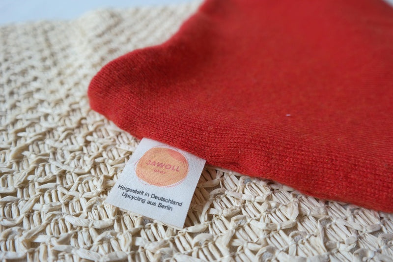 Loop for toddlers children made of upcycled silk &amp; cashmere in rust red