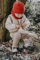 Mitwachs-Hose für Babys 74/80 aus Upcycling-Wolle in Rot meliert