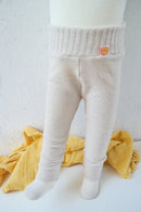 Mitwachs-Hose für Babys 74/80 aus Upcycling-Wolle in Naturweiß