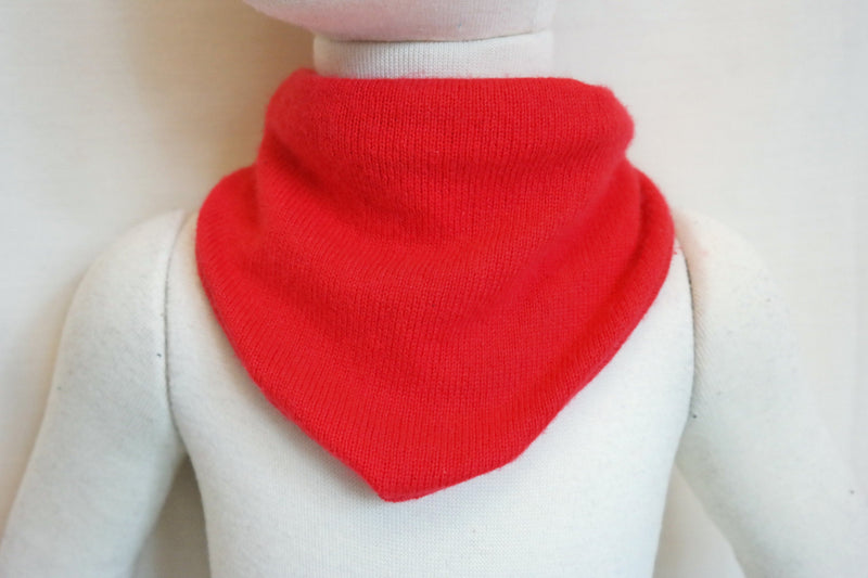 Triangular scarf, growing and reversible for children made of upcycled silk &amp; cashmere in fuchsia pink