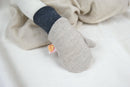 Handschuhe Fäustlinge für Kinder 3-5 J aus Upcycling & Wolle in Beige und Dunkelgrau - Jawoll Baby