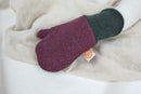 Handschuhe Fäustlinge für Kleinkinder 1-3J aus Upcycling & Wolle in Pflaume und Dunkelgrün - Jawoll Baby