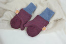 Handschuhe Fäustlinge für Kleinkinder 1-3J aus Upcycling & Wolle in Pflaume und Hellblau