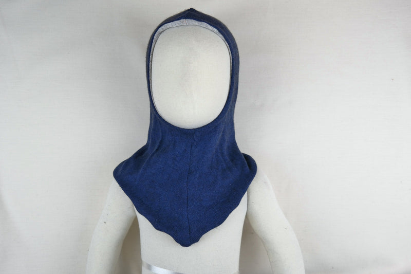 Reversible hat for babies and toddlers KU 49 - 51 made of upcycled silk &amp; cashmere blue and grey