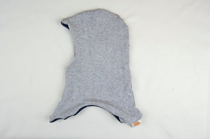 Reversible hat for babies and toddlers KU 49 - 51 made of upcycled silk &amp; cashmere blue and grey