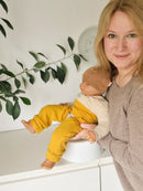 Cowboyhose Abhaltehose Chaps Windelfreikleidung für Babys 50/56 & 74/80 aus 100 % Upcycling-Wolle in Pflaumenlila - Jawoll Baby