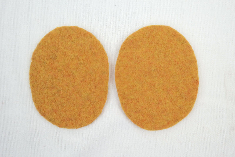1 Paar Wollwalk Flicken Patches Upcycling-Wolle zum Wollkleidung reparieren in Senfgelb Oval-Form